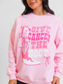 Give Cancer The Boot Light Pink Oversized Graphic Sweatshirt