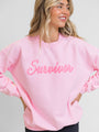 Survivor Light Pink Oversized Graphic Sweatshirt