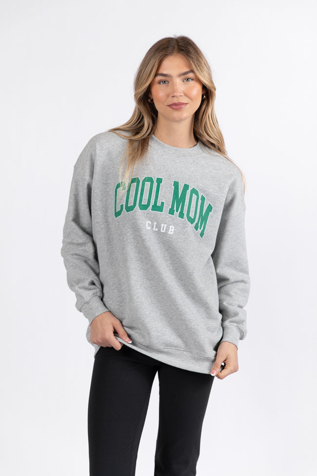 Cool Mom Club Light Grey Oversized Graphic Sweatshirt DOORBUSTER