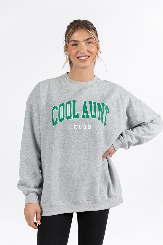 Cool Aunt Club Light Grey Oversized Graphic Sweatshirt DOORBUSTER