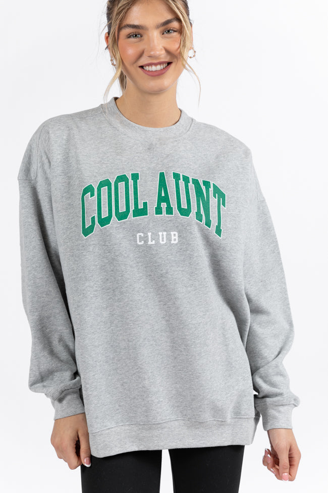 Cool Aunt Club Light Grey Oversized Graphic Sweatshirt DOORBUSTER