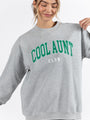 Cool Aunt Club Light Grey Oversized Graphic Sweatshirt DOORBUSTER