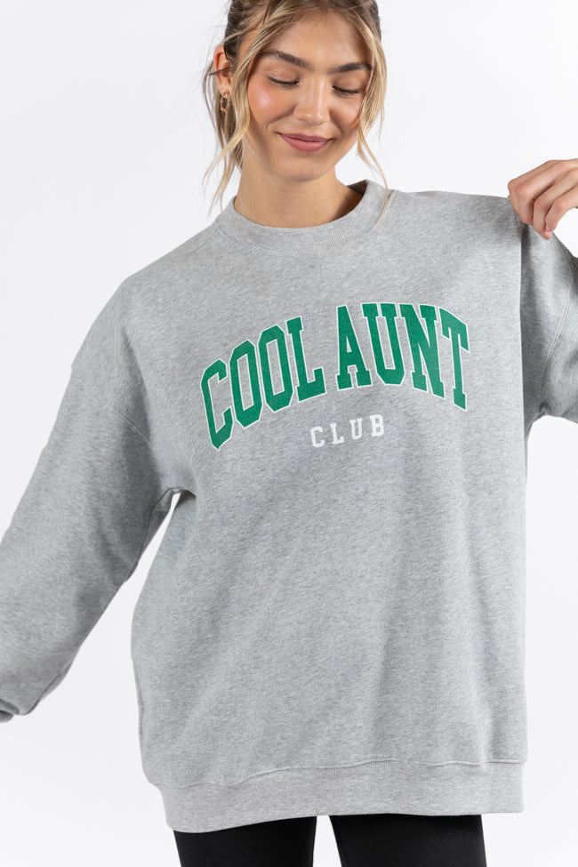 Cool Aunt Club Light Grey Oversized Graphic Sweatshirt DOORBUSTER