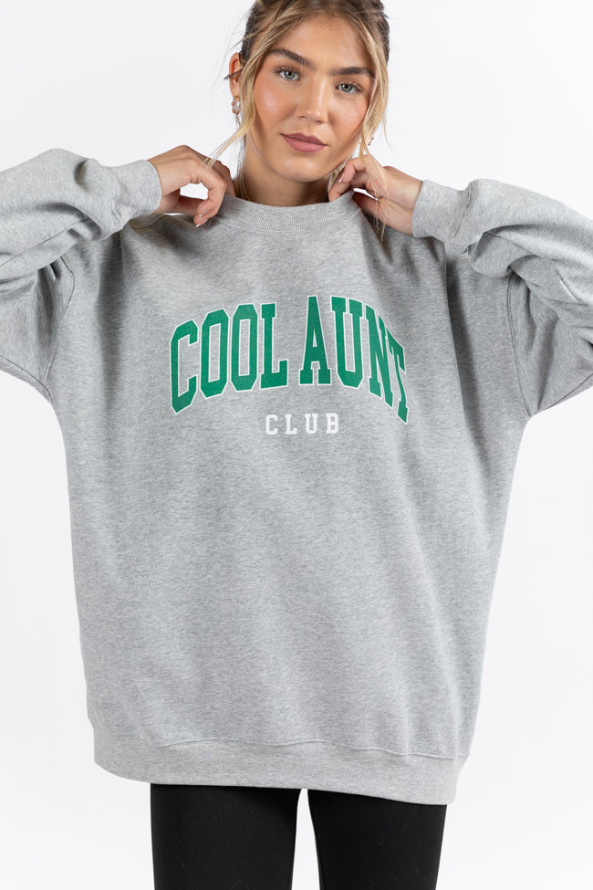 Cool Aunt Club Light Grey Oversized Graphic Sweatshirt DOORBUSTER