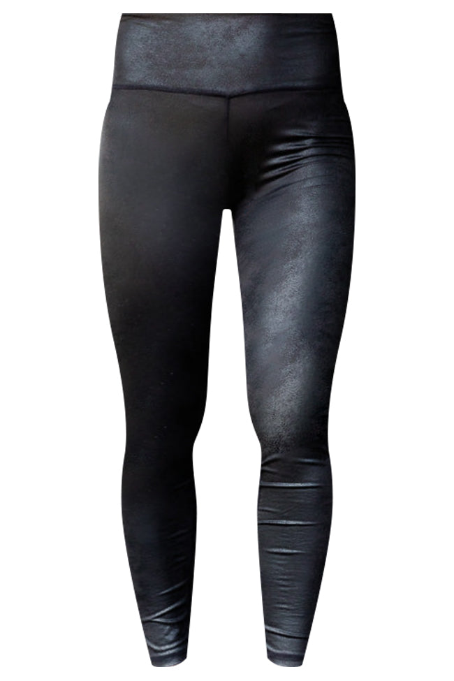 SPANX Faux Leather Quilted Leggings Very Black XS - Regular 26
