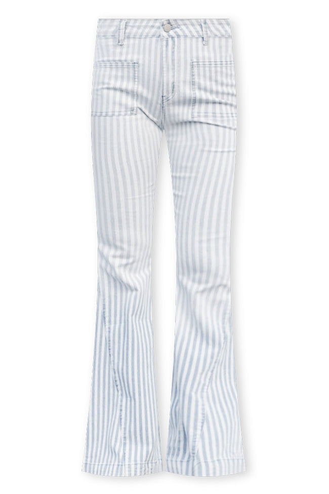 Beyond Beautiful White Stripe Flare Jeans FINAL SALE