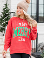 In My Merry Era Red Corded Graphic Sweatshirt