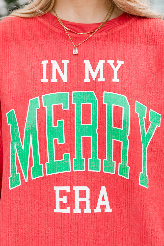 In My Merry Era Red Corded Graphic Sweatshirt