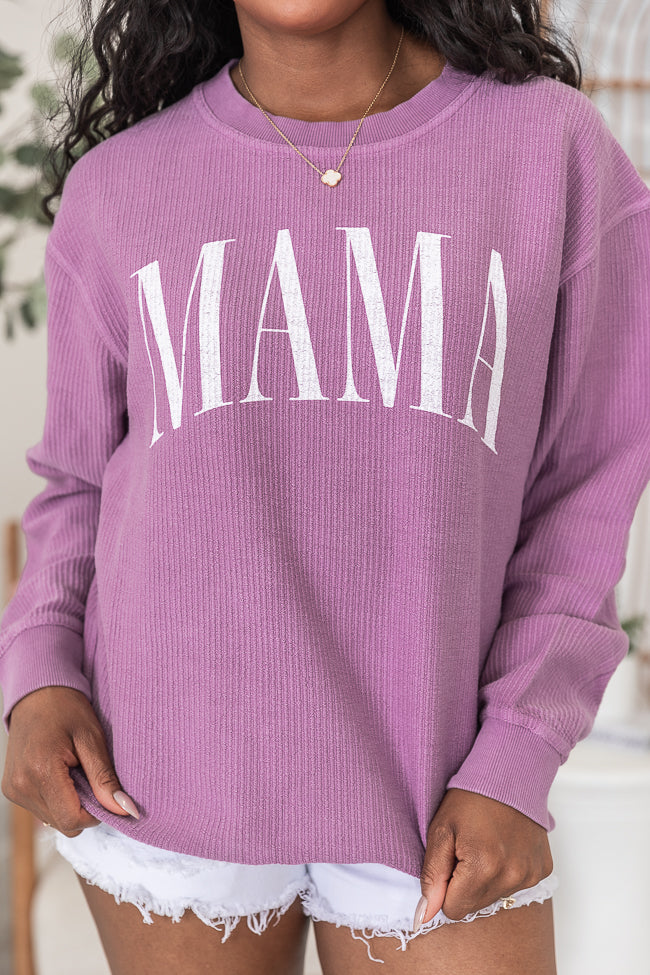 Mama Vintage Purple Corded Graphic Sweatshirt