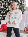 Coffee Is My Therapy Ivory Corded Graphic Sweatshirt