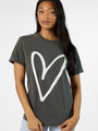 Heart Sketch Grey Comfort Color Graphic Tee