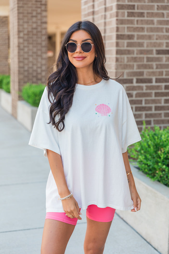 The Sea Is Calling Hyfve White Oversized Graphic Tee