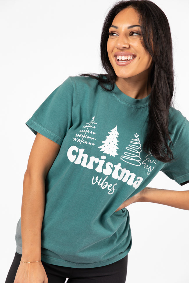 Christmas Vibes Emerald Comfort Color Graphic Tee DOORBUSTER