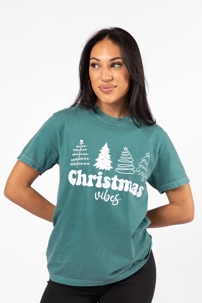 Christmas Vibes Emerald Comfort Color Graphic Tee DOORBUSTER