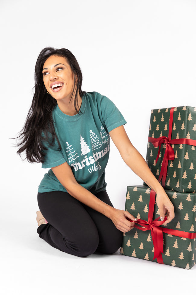 Christmas Vibes Emerald Comfort Color Graphic Tee DOORBUSTER