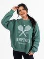 Hamptons Tennis Club Pine Needle Green Graphic Sweatshirt DOORBUSTER- Coming Soon