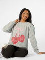 Mon Cheri Light Grey Oversized Graphic Sweatshirt