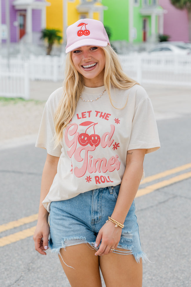Let The Good Times Roll Ivory Oversized Graphic Tee