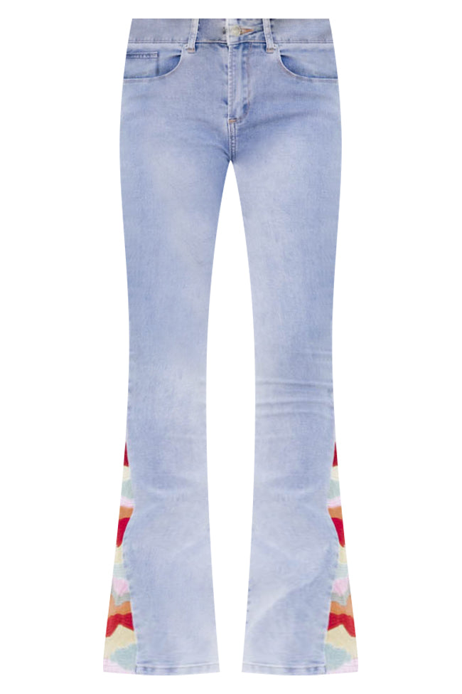 Cherish The Moment Embroidered Flare Jeans