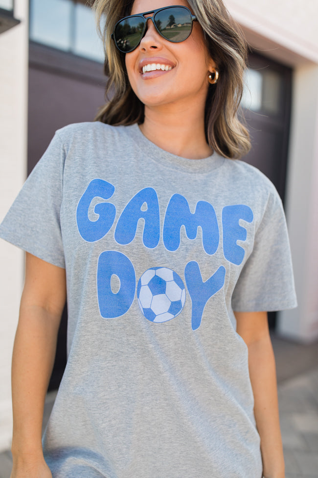 Game Day Soccer Light Grey Oversized Graphic Tee