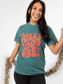 Jolly Good Vibes Emerald Comfort Color Graphic Tee DOORBUSTER