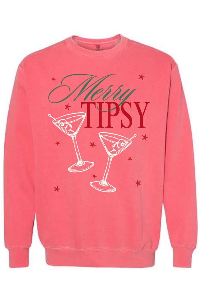 Merry Tipsy Gumdrop Red Graphic Sweatshirt