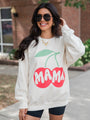 Mama Cherry Cream Oversized Graphic Sweatshirt