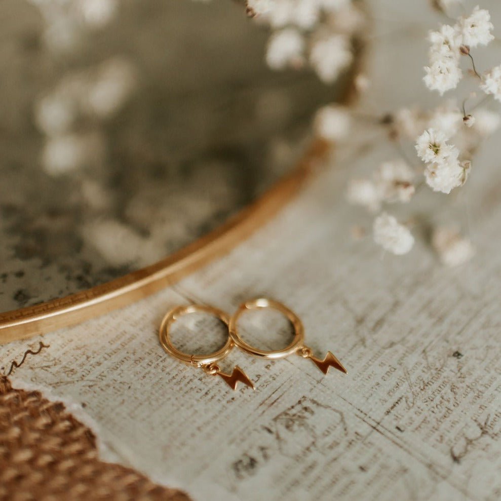 Lightning Hoop Earrings
