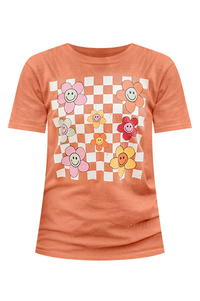 Daisy Checkered Fall Rust Comfort Colors Graphic Tee