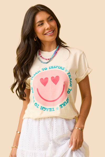 Teacher T-Shirt For Women – "Teach Inspire" Graphic Tee, Purple XX-Large Casual Top - View #5