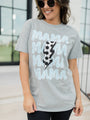 Mama Repeat Soccer Light Grey Oversized Graphic Tee