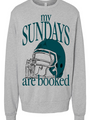 My Sundays Are Booked Green Light Grey Oversized Graphic Sweatshirt