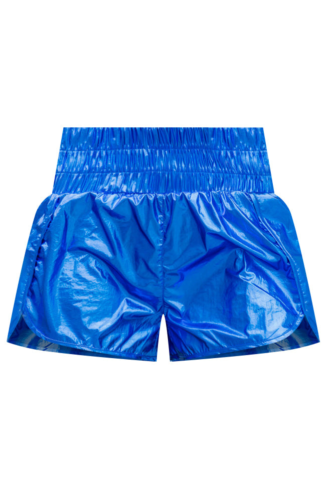 Errands to Run Blue Metallic Shorts
