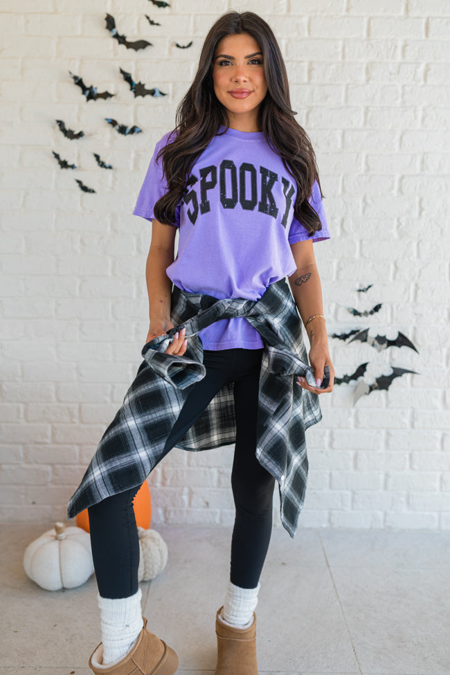 Spooky Block Violet Comfort Colors Graphic Tee