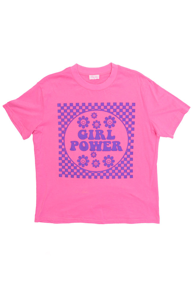 Girl Power Oversized Hot Pink Graphic Tee SALE