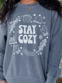 Stay Cozy Winter Charcoal Corded Graphic Sweatshirt