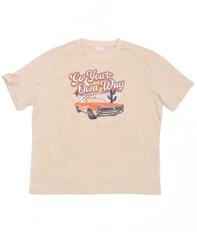 Go your Own Way Ivory Comfort Color Graphic Tee
