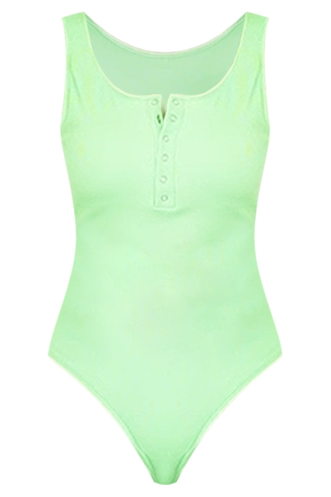 Floating Into Summer Lime Green One Piece Swimsuit