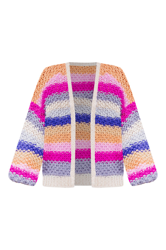 Forgot You Existed Pink Multi Striped Cardigan – Pink Lily