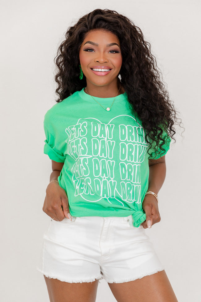 Lets Day Drink Green Oversized Graphic Tee