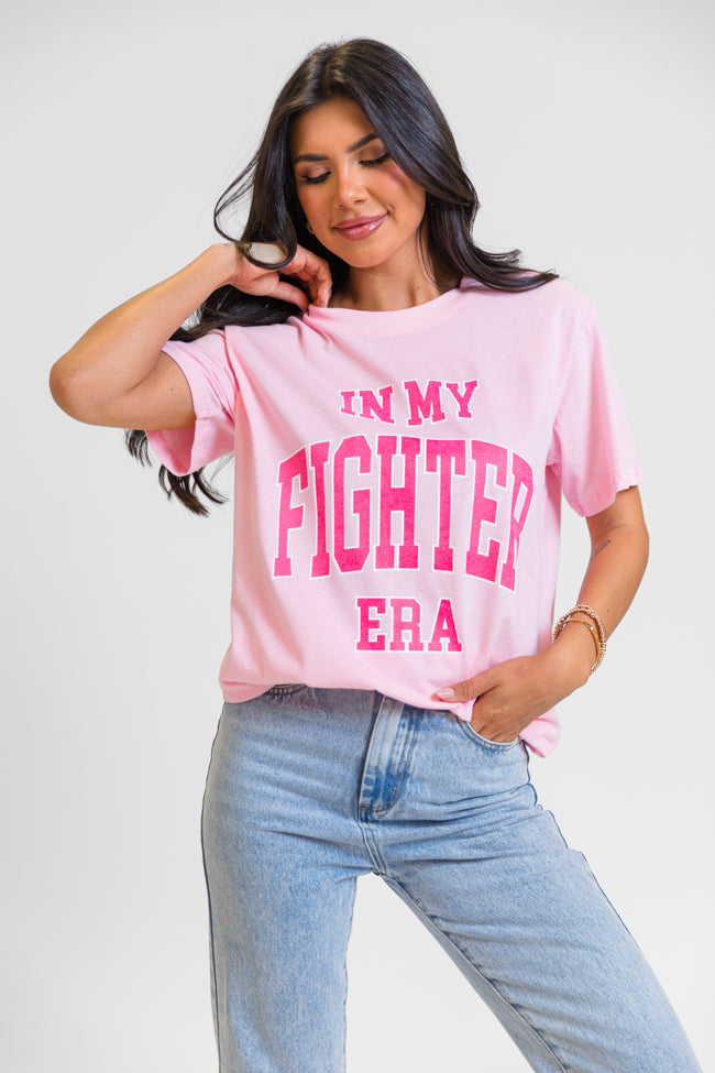 In My Fighter Era Light Pink Oversized Graphic Tee