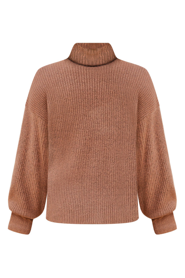 Give It Your All Brown Turtleneck Sweater FINAL SALE