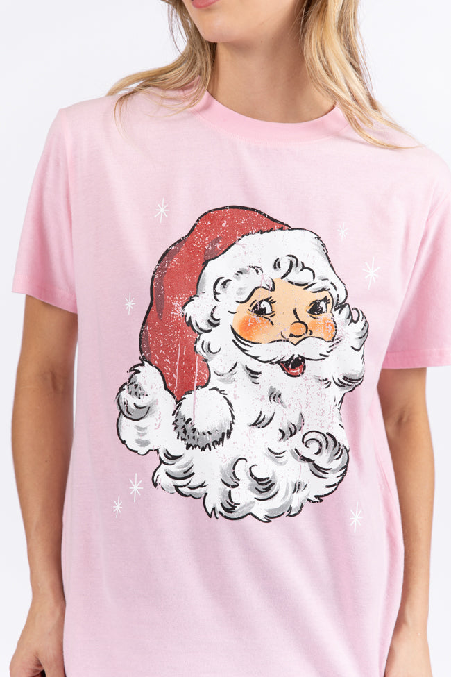 Have Yourself A Merry Little Christmas Light Pink Oversized Graphic Tee