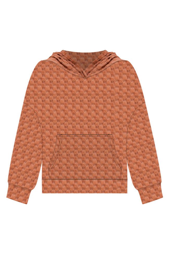 Holding On Brown Brushed Knit Checkered Hoodie FINAL SALE