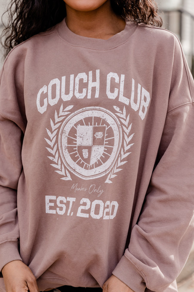 Couch Club Mocha Oversized Graphic Sweatshirt