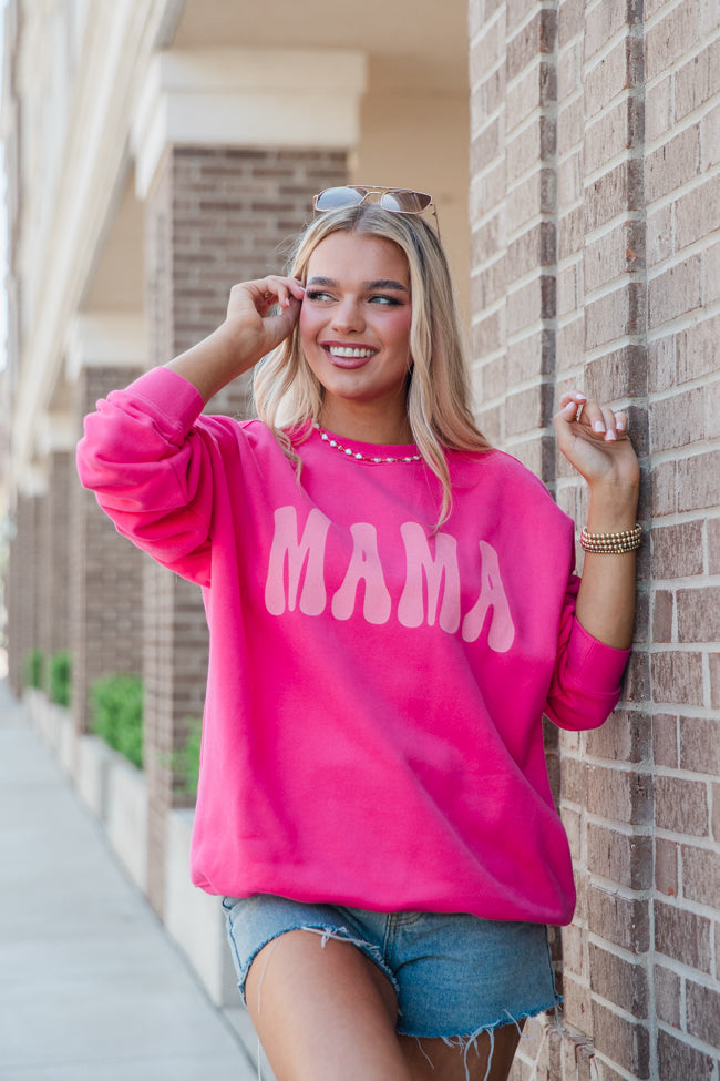 Mama sweatshirt pink on sale