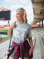 'Tis The Season Football Light Grey Oversized Graphic Tee