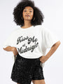 Kiss Me At Midnight Off White Hyfve Oversized Graphic Tee