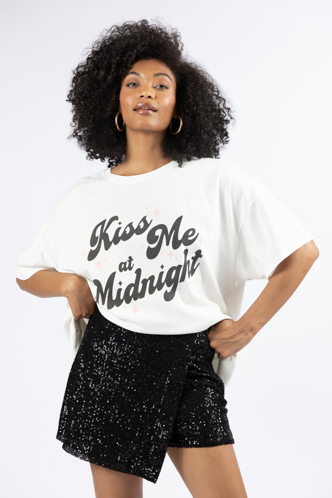 Kiss Me At Midnight Off White Hyfve Oversized Graphic Tee