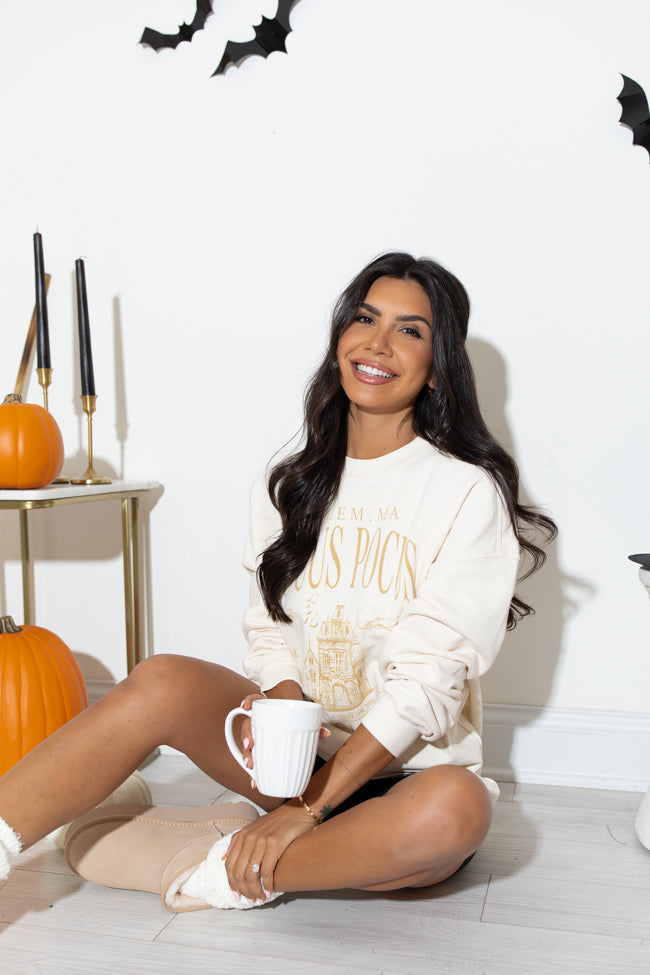 Hocus Pocus Cream Oversized Graphic Sweatshirt